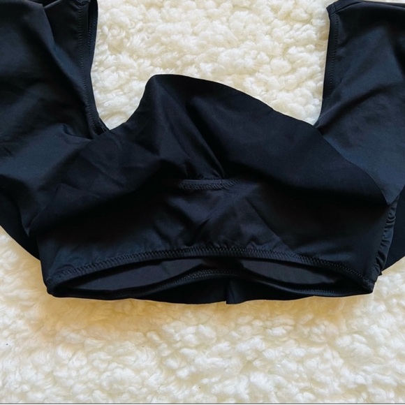 New! EBERJEY So Solid Jenna Ruffle Bikini Top & Coco Bottom Set in Black - Picture 10 of 14